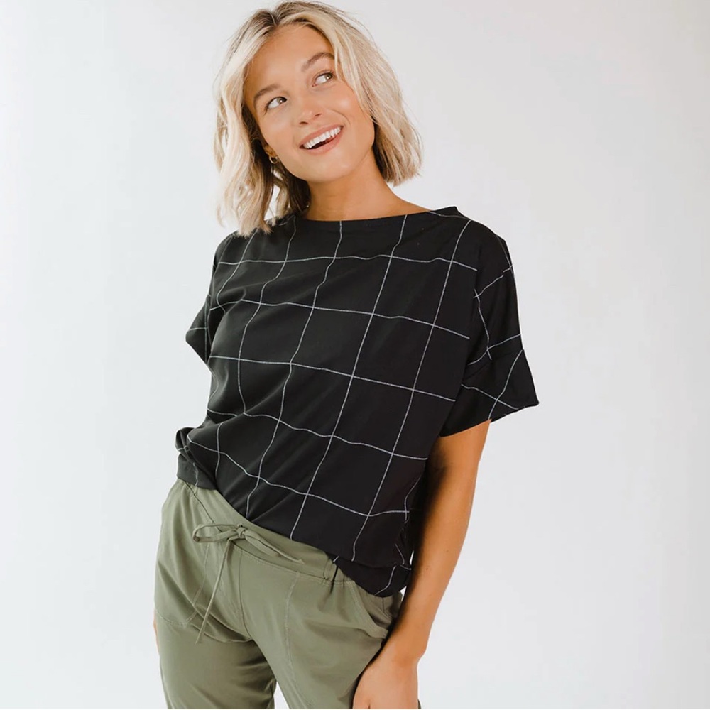 Albion Fit Boss Tee Black Windowpane